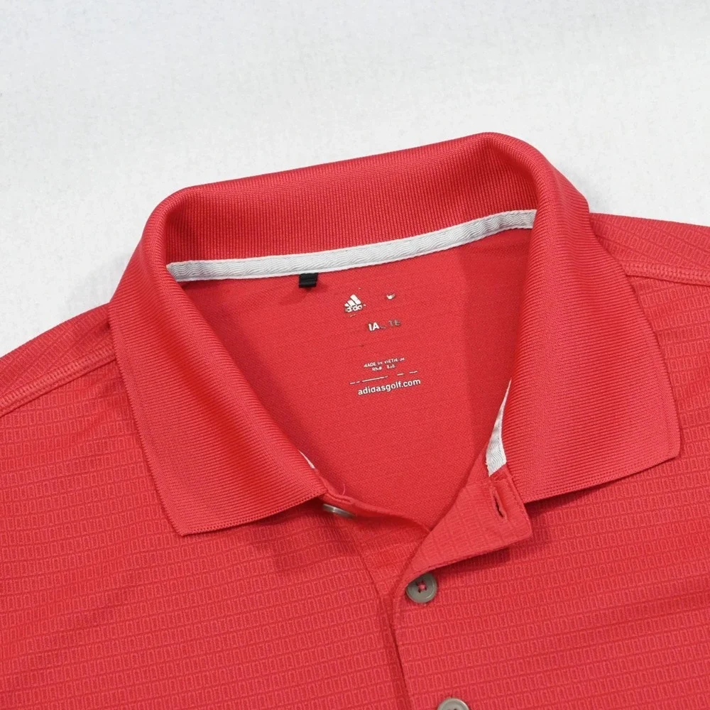 Adidas Golf Polo‎ ClimaLite Red Performance Short Sleeve Mens Size Small